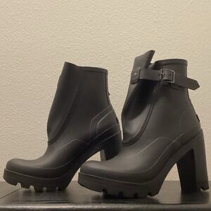 Hunter High Heel Ankle Rain Boots